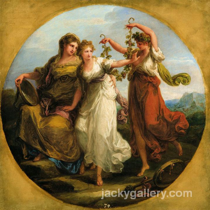 Beauty, supported by Prudence, Scorns the Offering of Folly, Angelica Kauffman painting - Click Image to Close